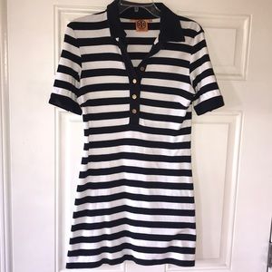 Tory Burch navy blue & white dress